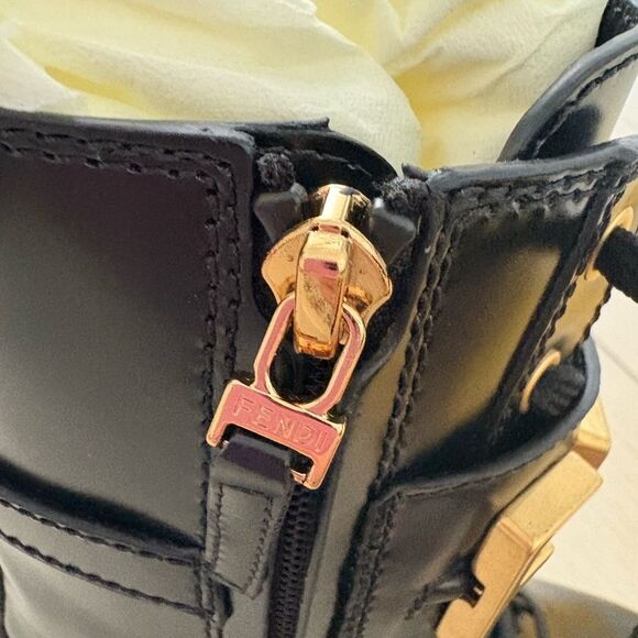 Brand new Fendi Black Leather Ankle Boots size 6.5 - Picture 7 of 10